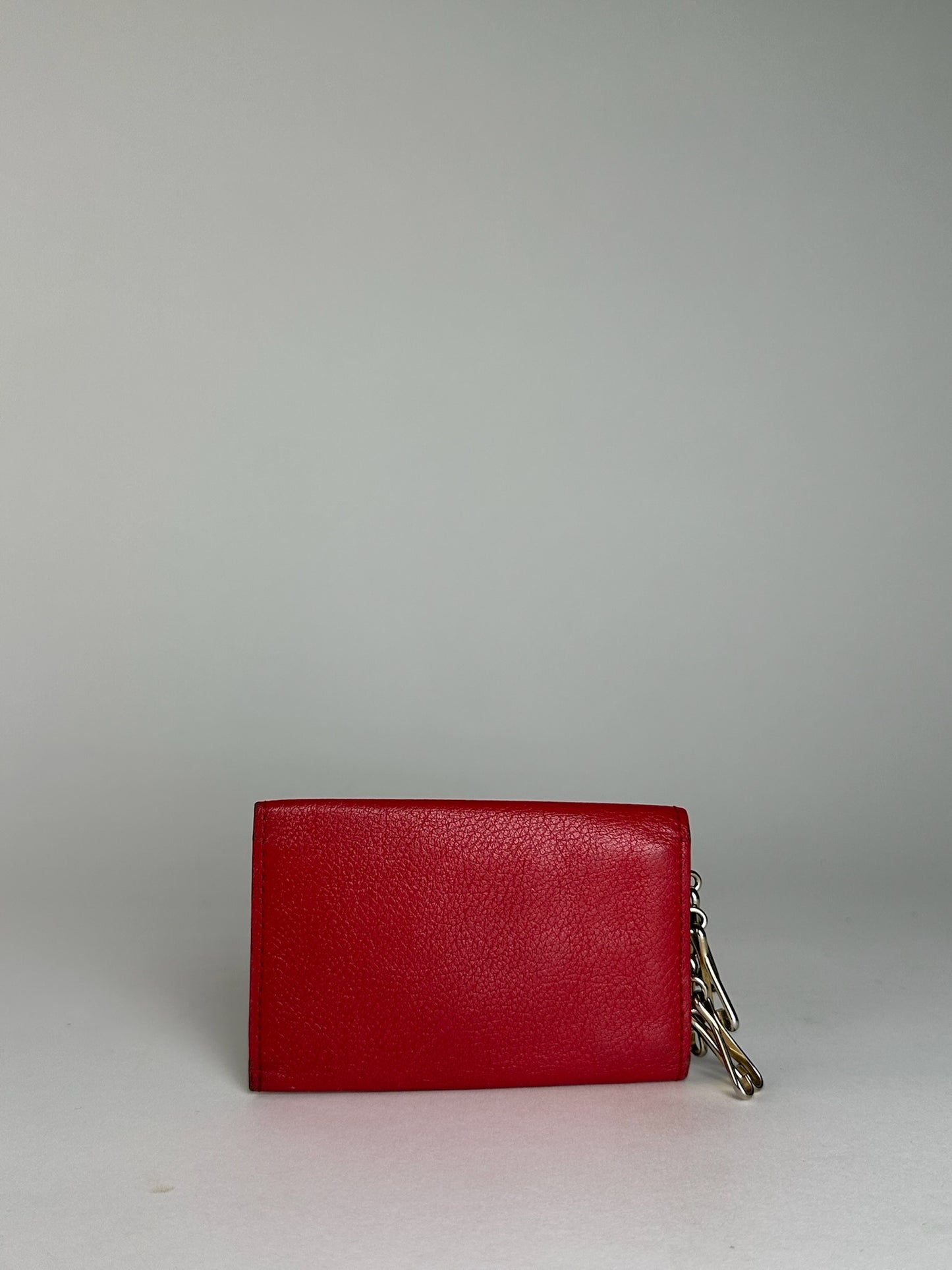 Vintage Yves Saint Laurent Leather Card Holder \ Key Holder Red
