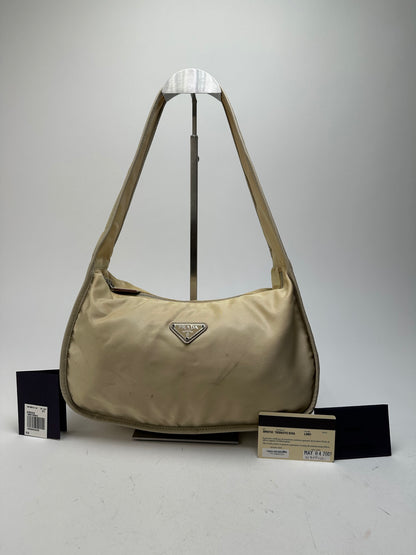 Vintage Prada Shoulder Bag Tessuto Lino