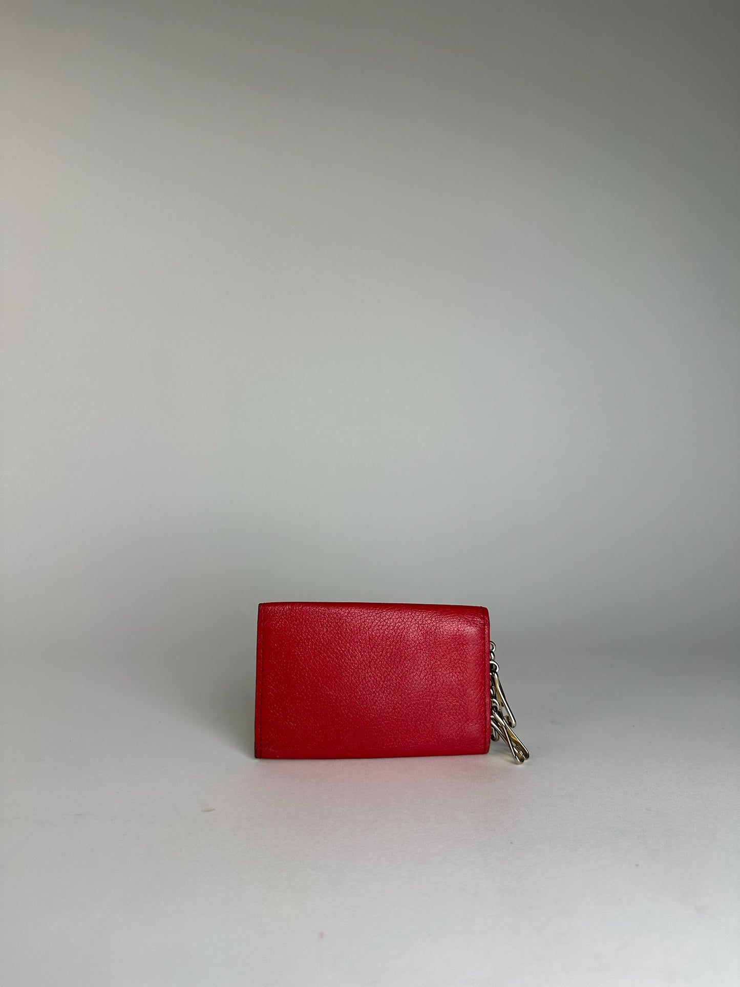 Vintage Yves Saint Laurent Leather Card Holder \ Key Holder Red