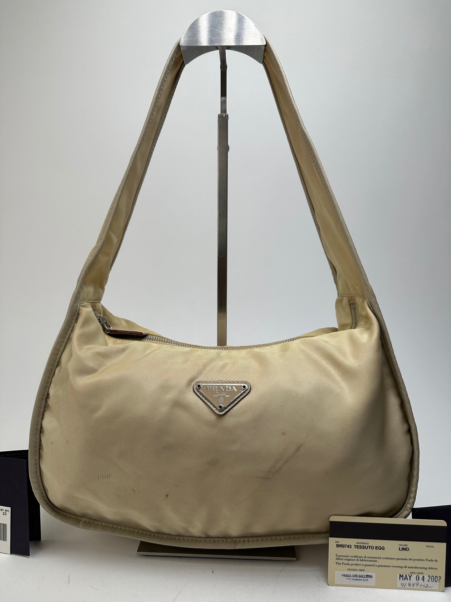 Vintage Prada Shoulder Bag Tessuto Lino