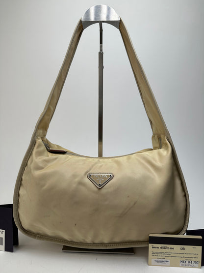 Vintage Prada Shoulder Bag Tessuto Lino