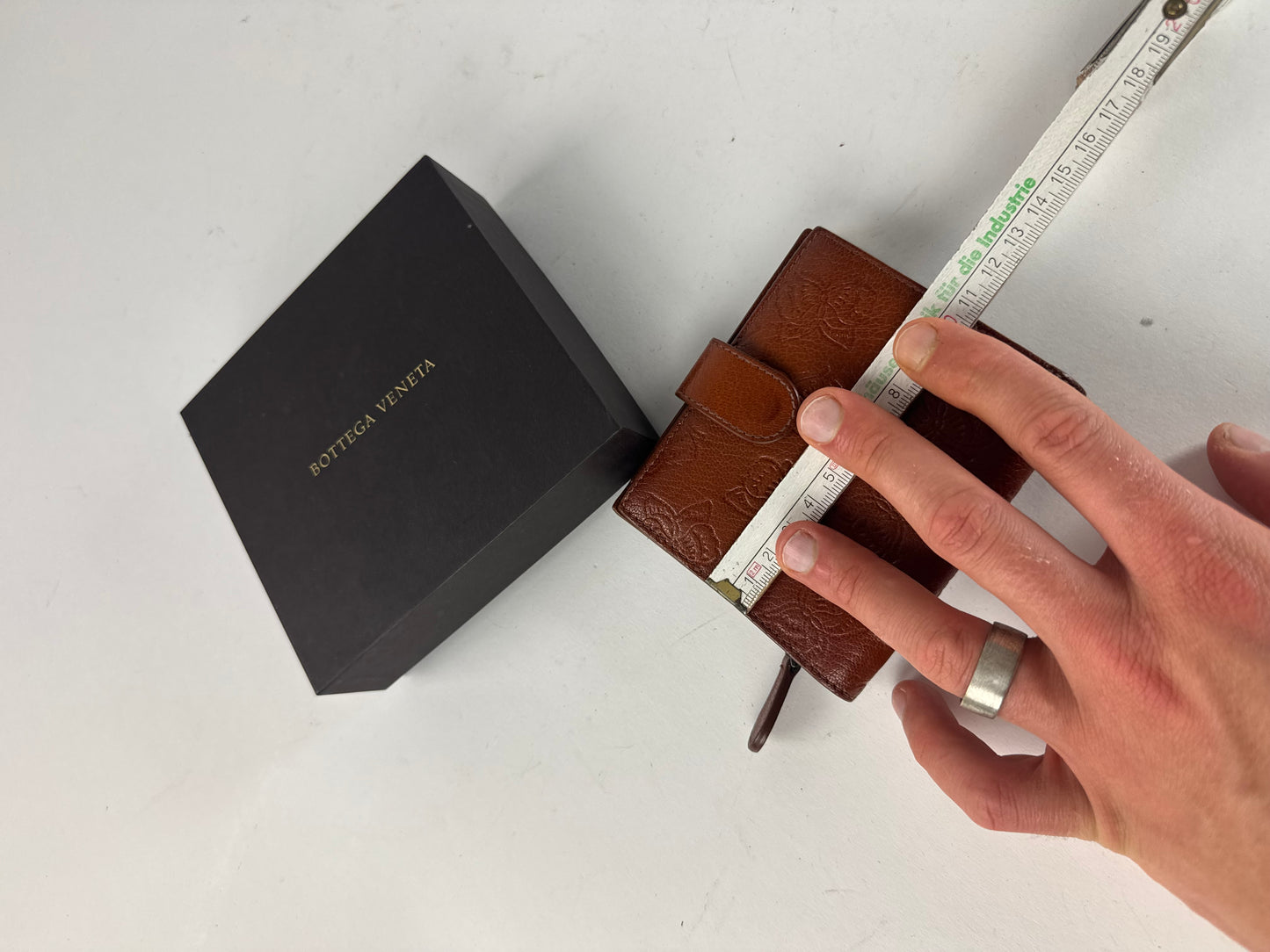 Vintage Bottega Veneta Butterfly Monogram Leather Wallet Brown