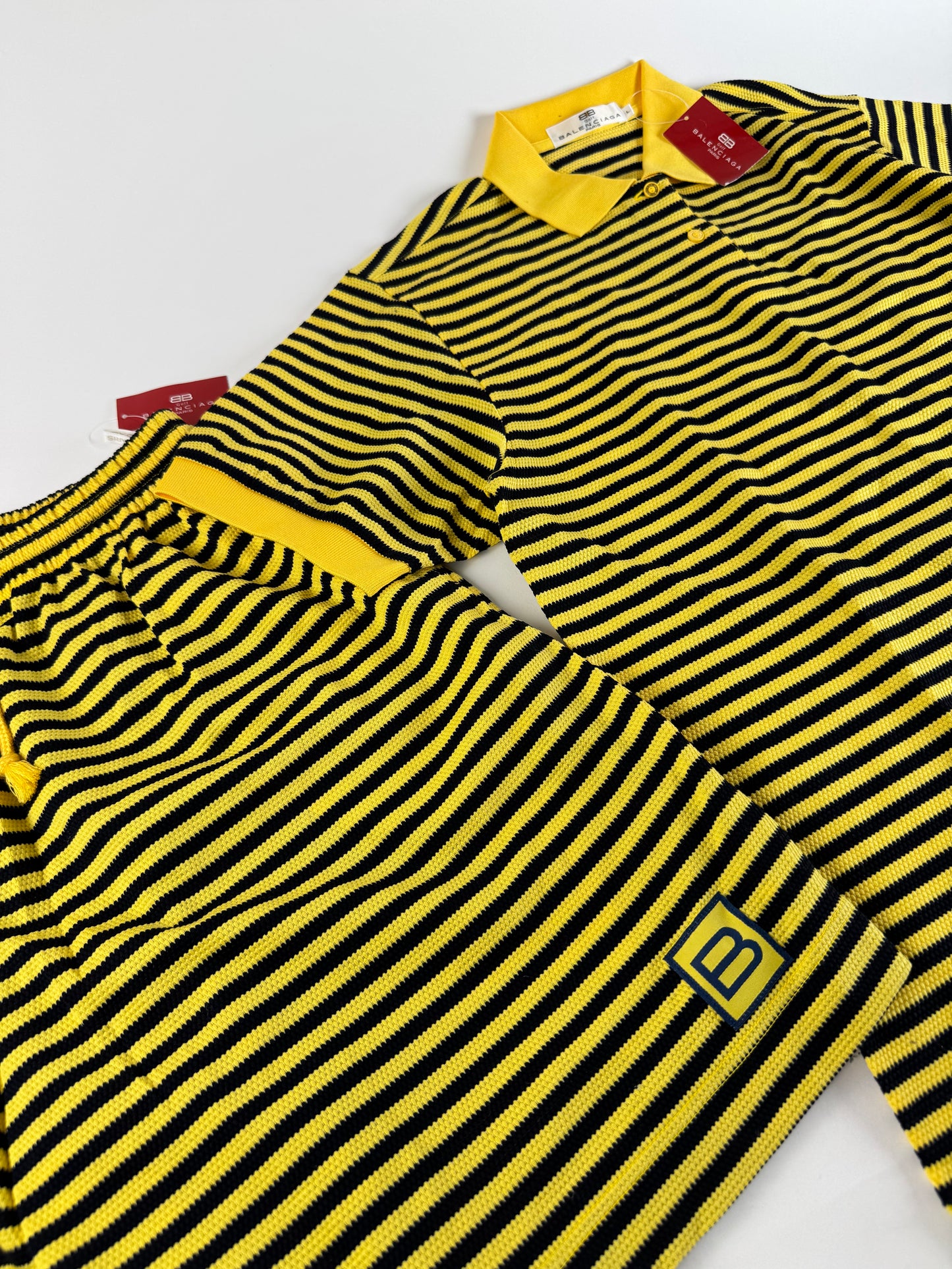 Vintage Balenciaga Twin Set Black Yellow L new