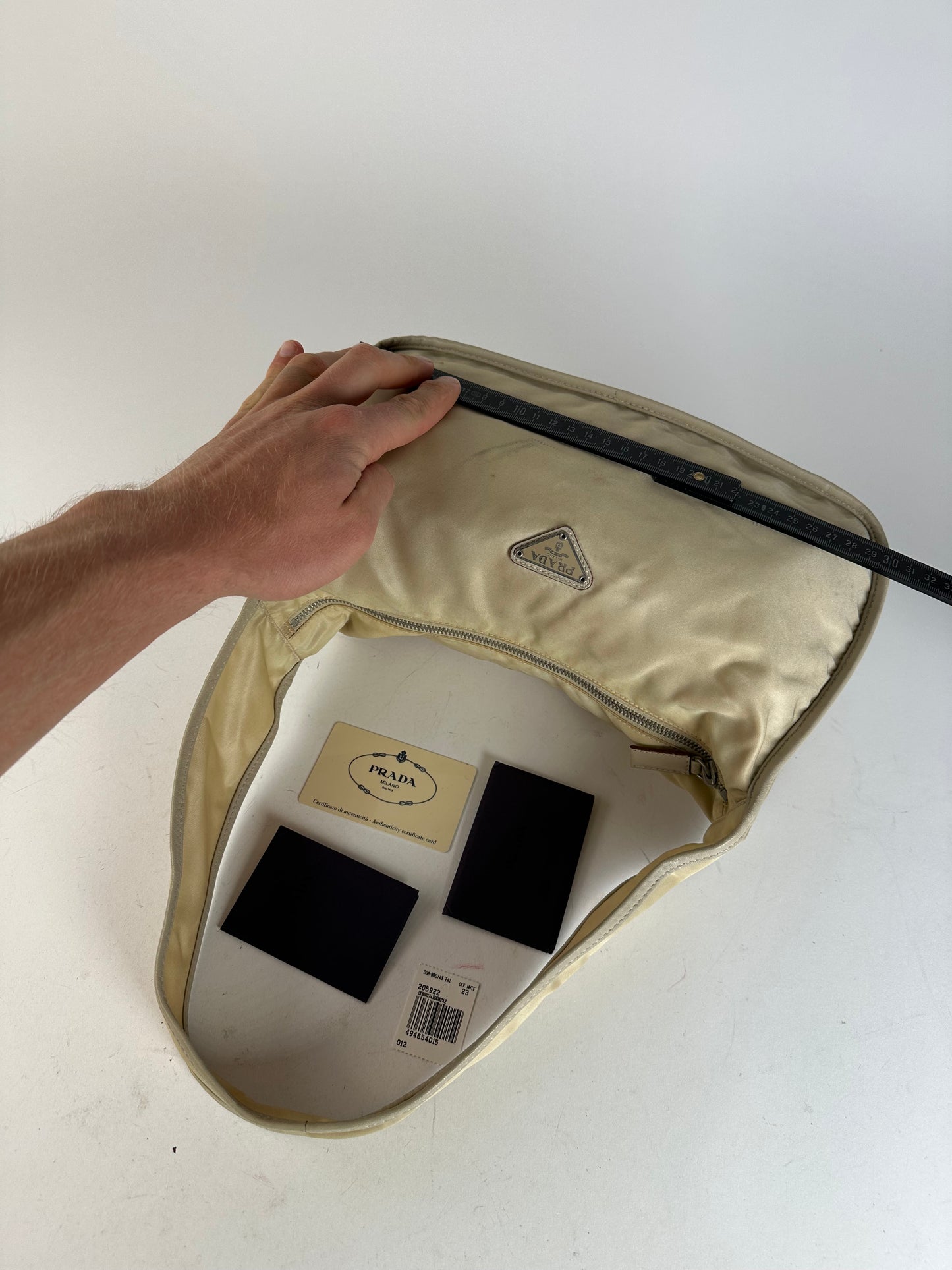 Vintage Prada Shoulder Bag Tessuto Lino