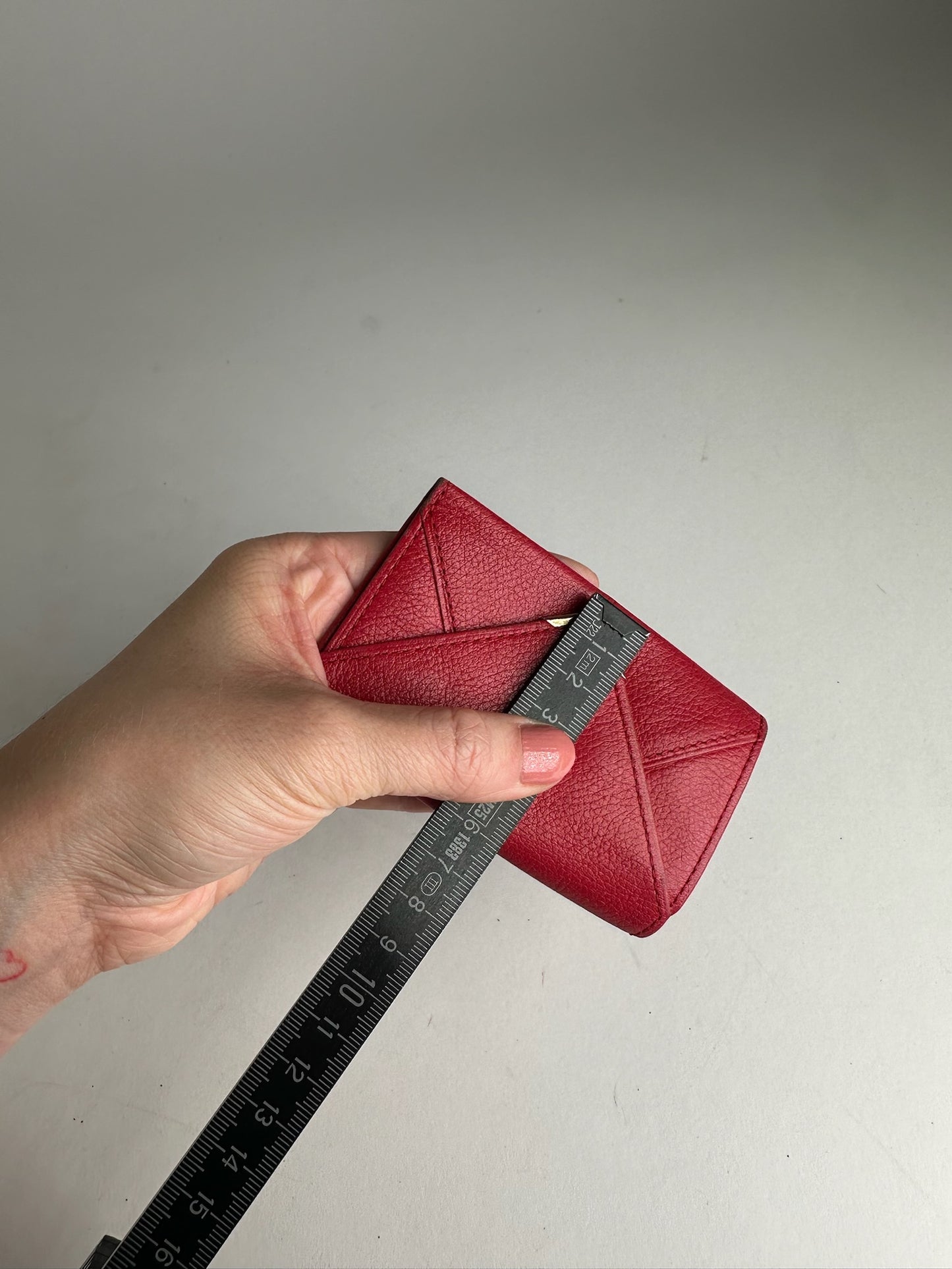 Vintage Yves Saint Laurent Leather Card Holder \ Key Holder Red