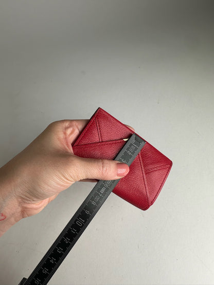 Vintage Yves Saint Laurent Leather Card Holder \ Key Holder Red