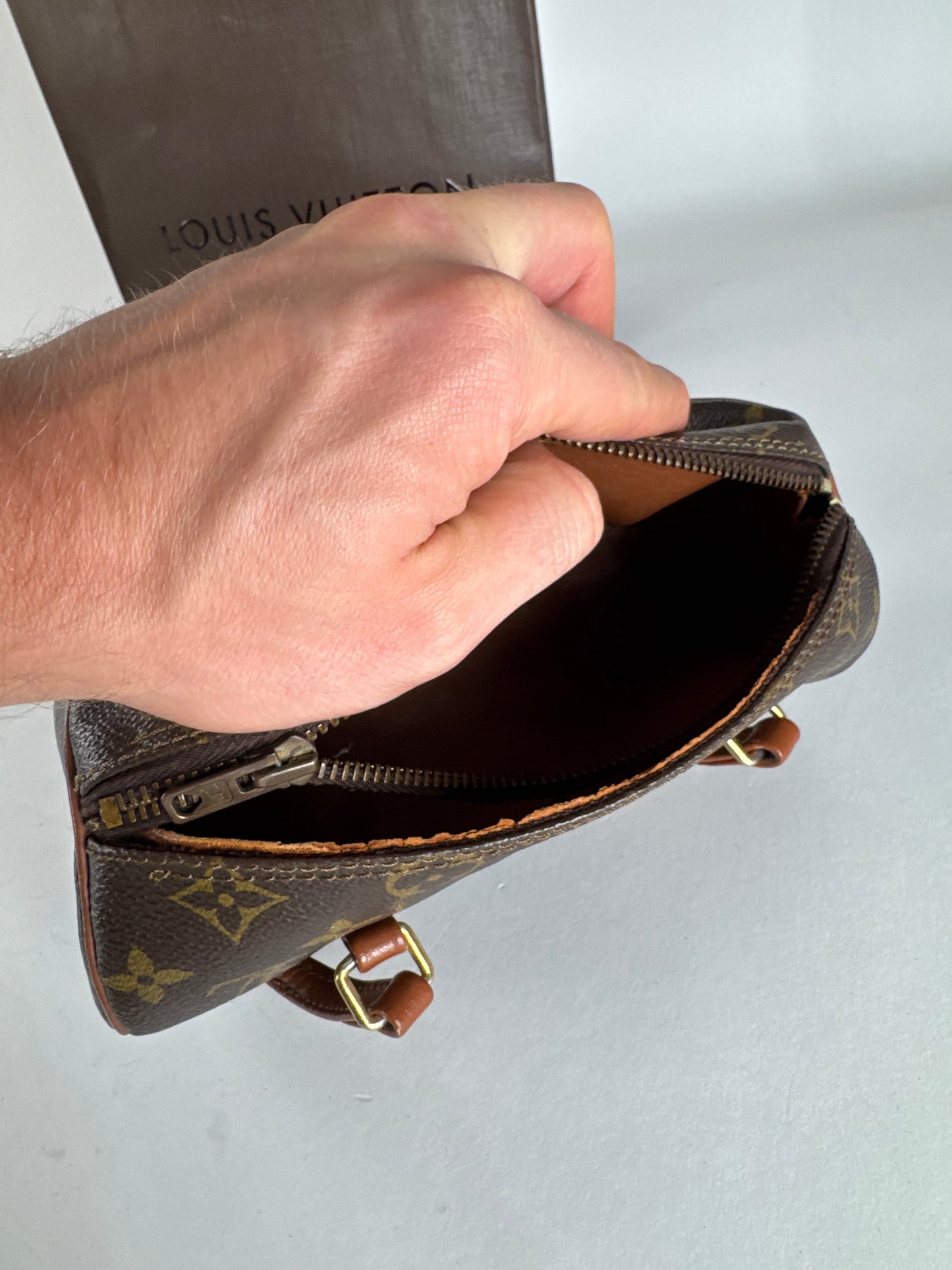 Vintage Louis Vuitton Monogram Leather Handbag Brown