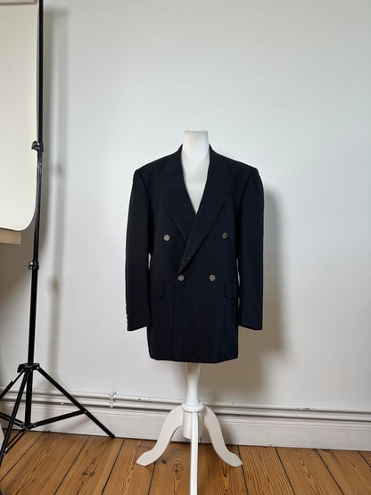Vintage Dior Men's Wool Blend Blazer Navy XL