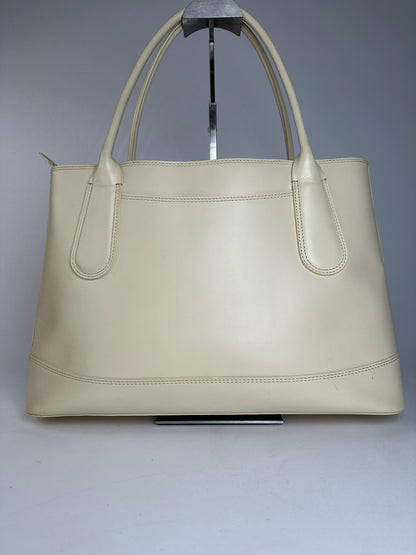 Vintage Issey Miyake Leather Handbag White Cream