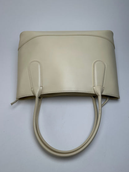 Vintage Issey Miyake Leather Handbag White Cream