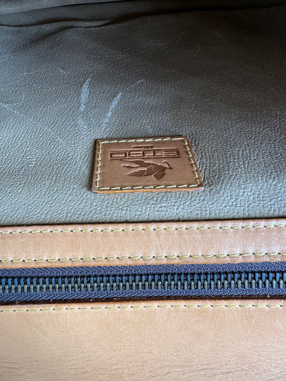 Vintage Etro Paisley Leather Briefcase Brown Rust Gold