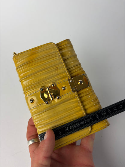 Vintage Mit Miu Miu Matelassé Patent Bifold Wallet Late 2000s Yellow