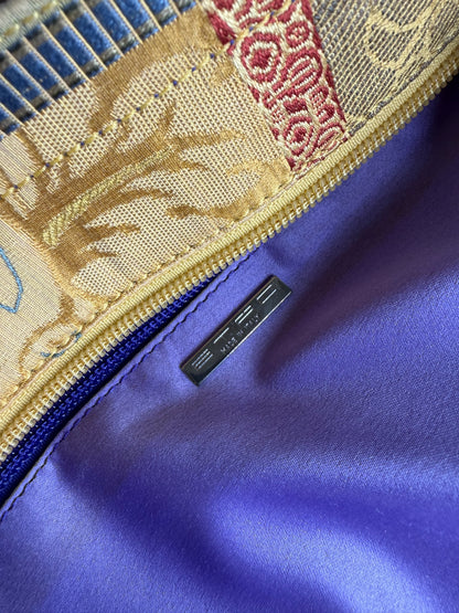 Vintage Etro Jacquard Patchwork Tote Late 1990s Multicolour