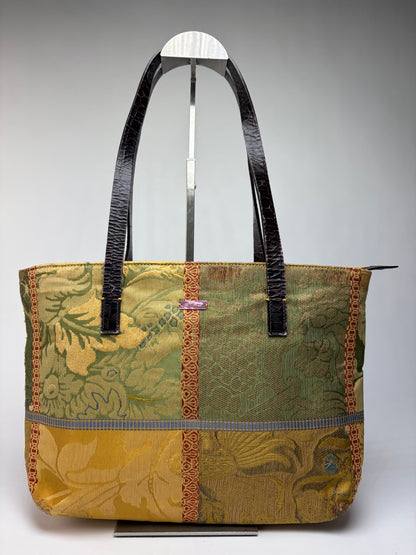 Vintage Etro Jacquard Patchwork Tote Late 1990s Multicolour