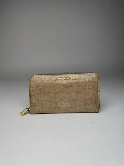 Vintage Miu Miu Leather Wallet white Brown