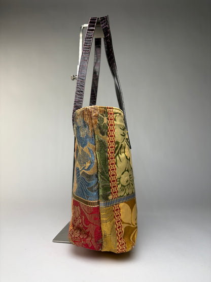 Vintage Etro Jacquard Patchwork Tote Late 1990s Multicolour