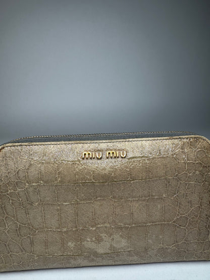 Vintage Miu Miu Leather Wallet white Brown