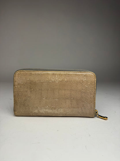 Vintage Miu Miu Leather Wallet white Brown