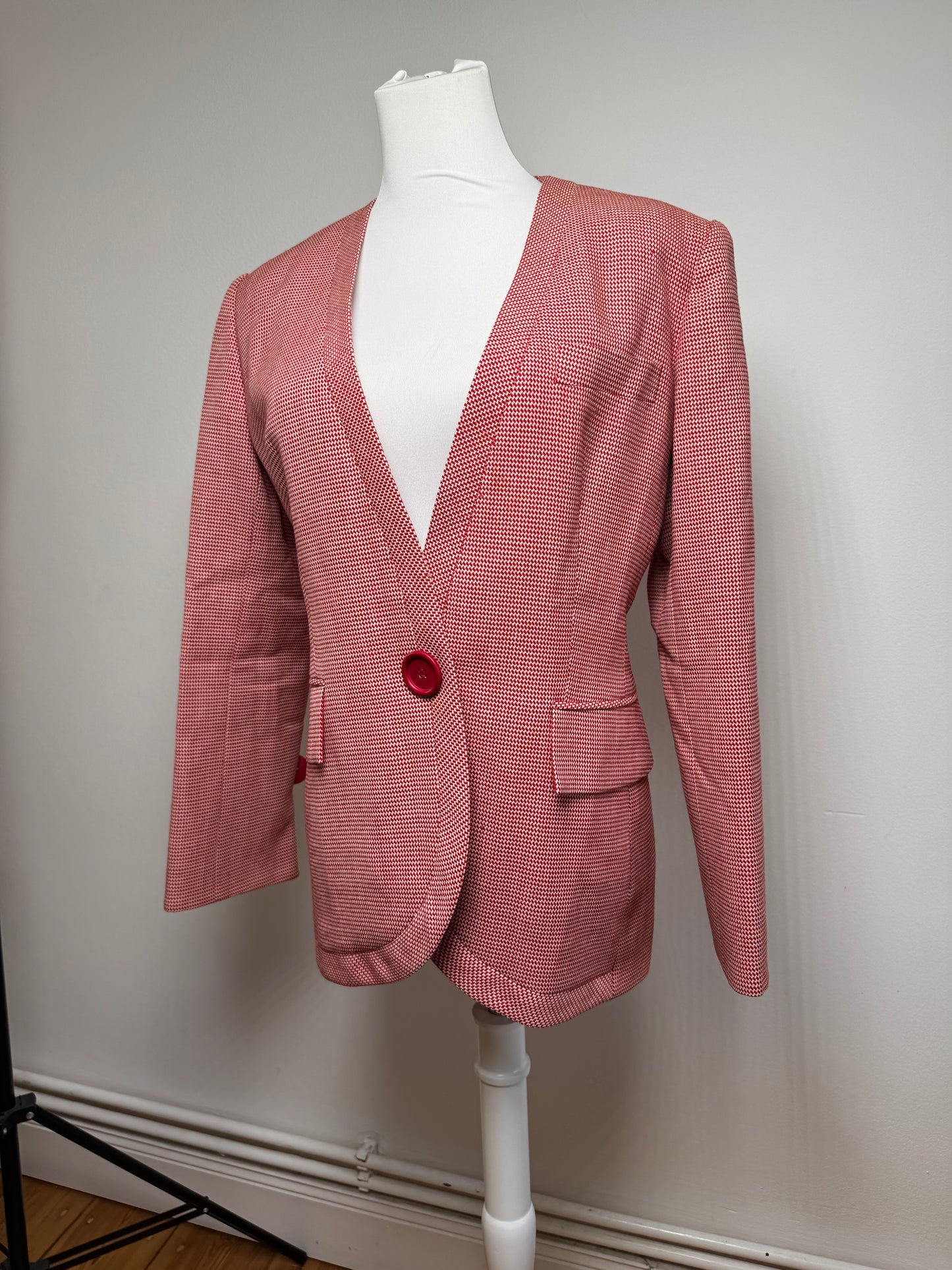 Vintage Dior Trenchcoat Blazer red white L