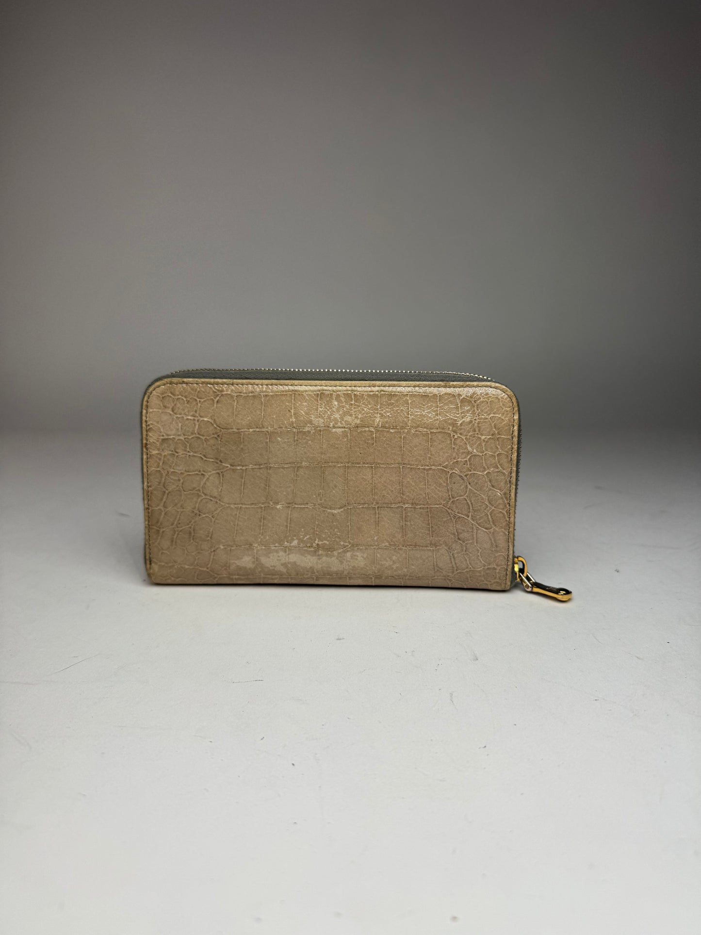 Vintage Miu Miu Leather Wallet white Brown