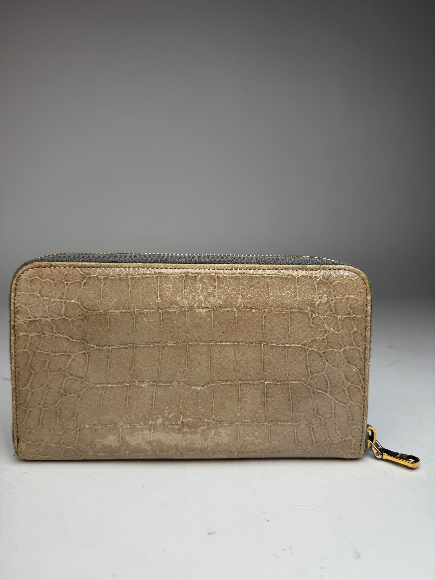 Vintage Miu Miu Leather Wallet white Brown