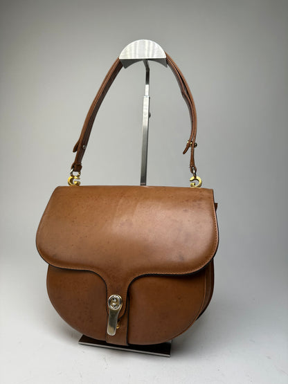 Vintage Gucci Leather Shoulder Bag Tan