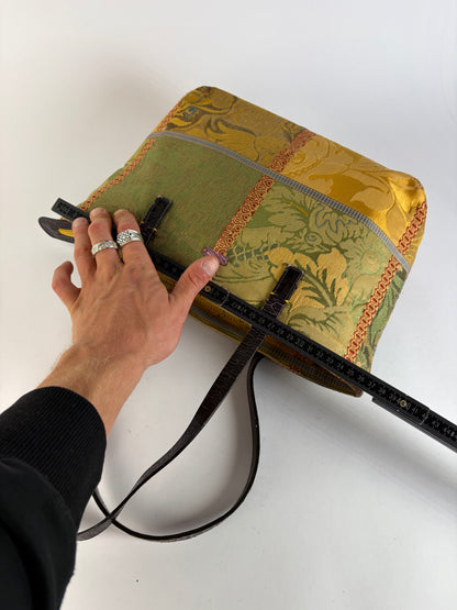Vintage Etro Jacquard Patchwork Tote Late 1990s Multicolour