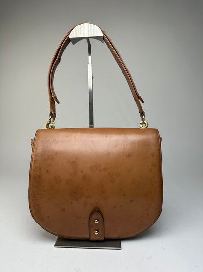 Vintage Gucci Leather Shoulder Bag Tan