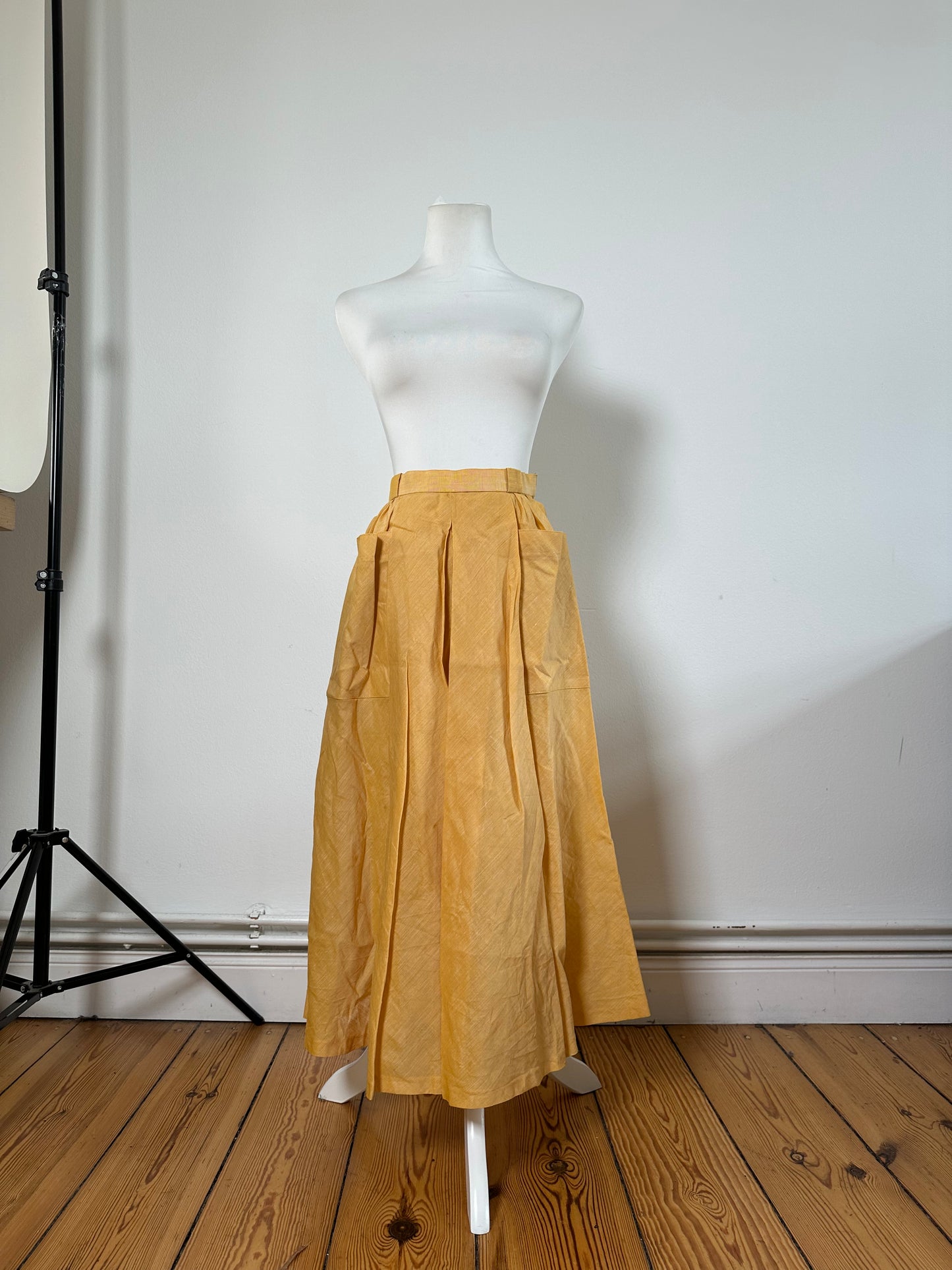 Vintage Dior Linen Twin Set Yellow Cream M