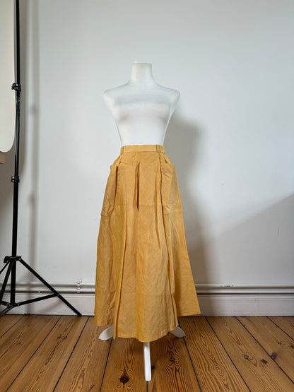 Vintage Dior Linen Twin Set Yellow Cream M