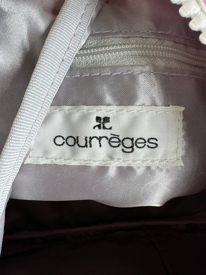 Vintage Courreges Polka Dot Nylon Hobo Bag Pink White