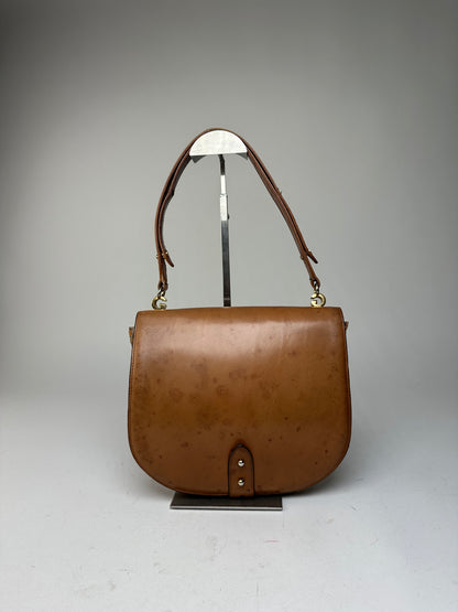 Vintage Gucci Leather Shoulder Bag Tan