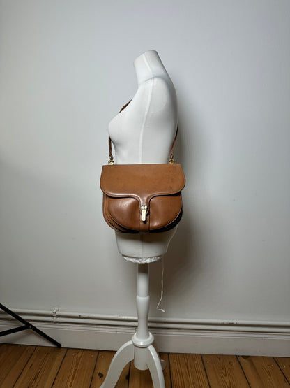 Vintage Gucci Leather Shoulder Bag Tan