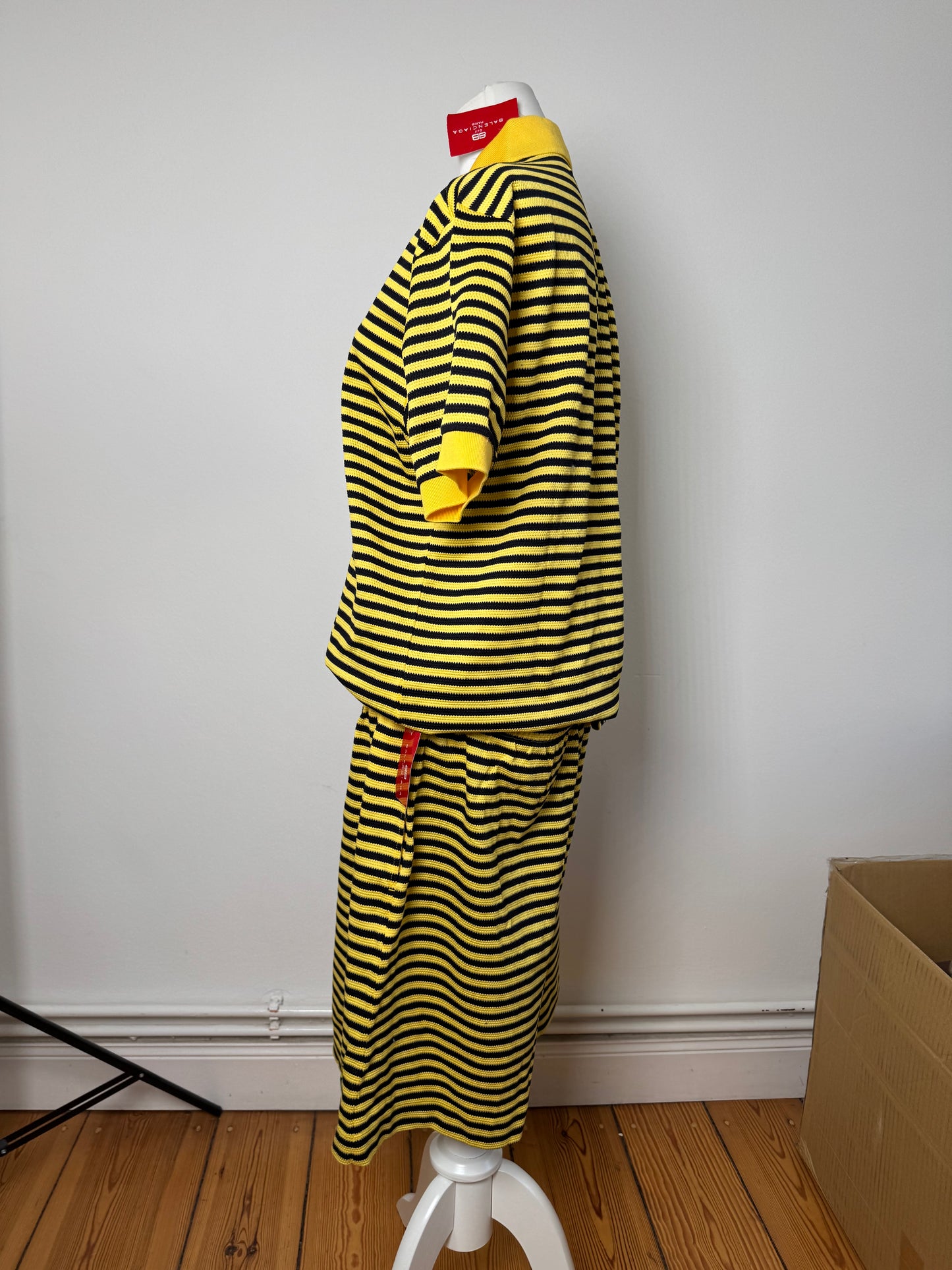 Vintage Balenciaga Twin Set Black Yellow L new