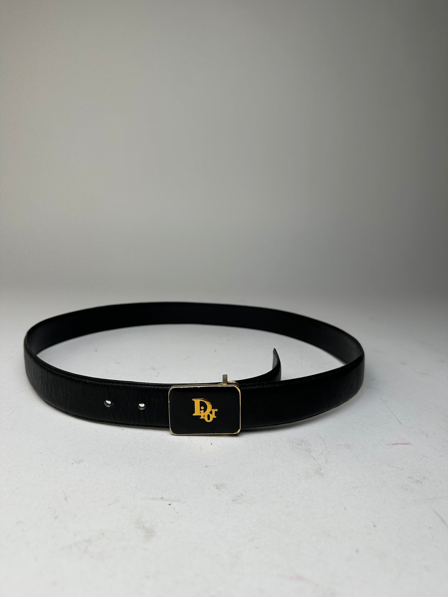 Vintage Dior Leather Belt Black 90 cm