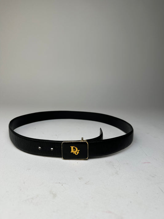 Vintage Dior Leather Belt Black 90 cm