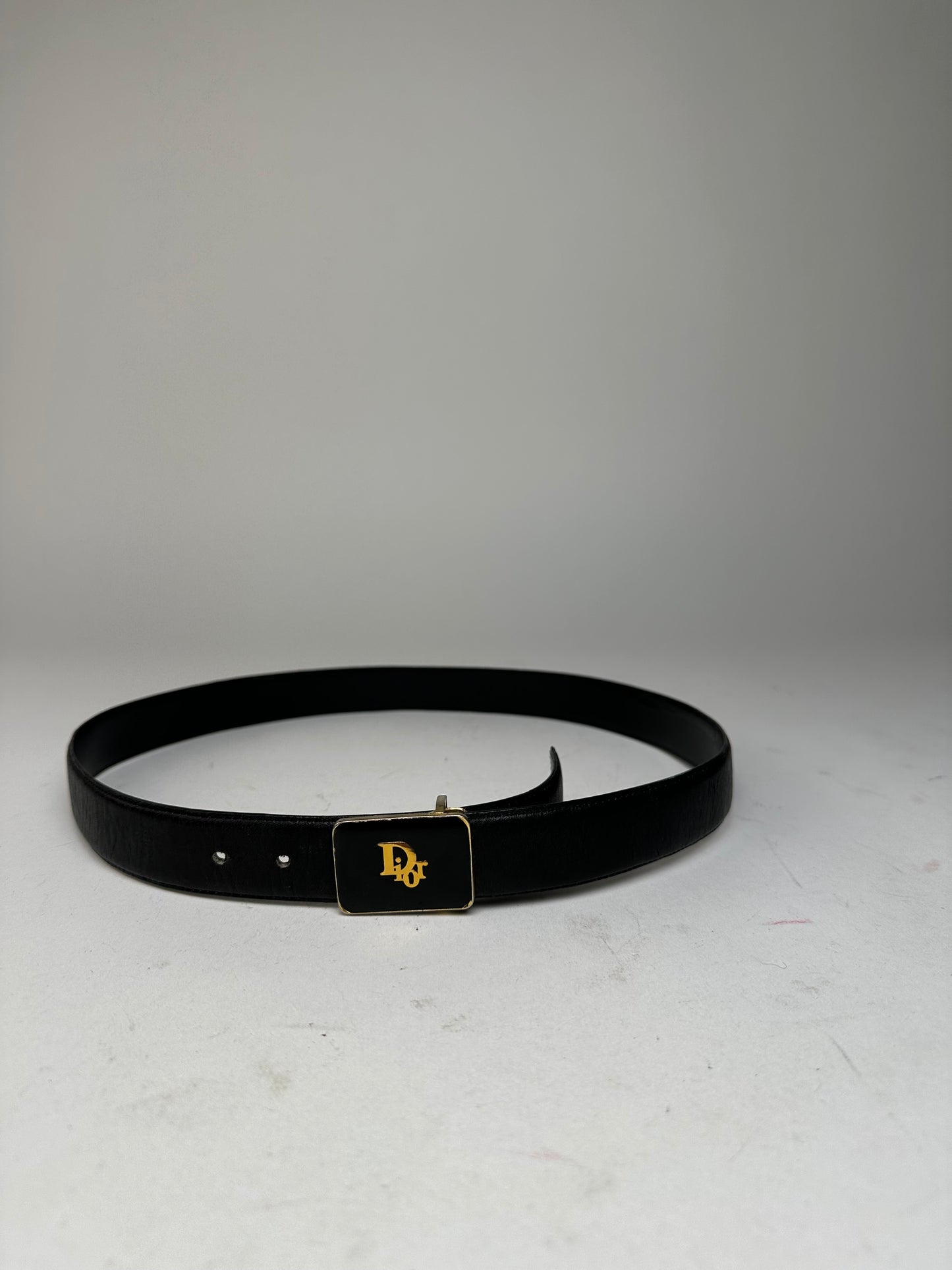 Vintage Dior Leather Belt Black 90 cm