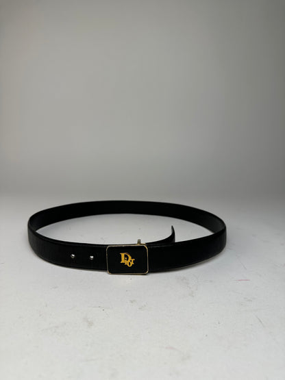 Vintage Dior Leather Belt Black 90 cm