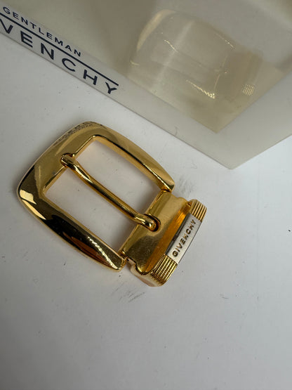 Vintage Givenchy 4G Logo Leather Belt c. Late 1980s Black Gold