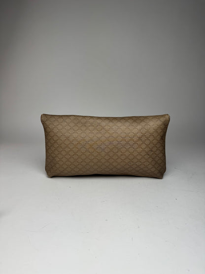 Pochette vintage en cuir monogramme Céline Paris beige marron