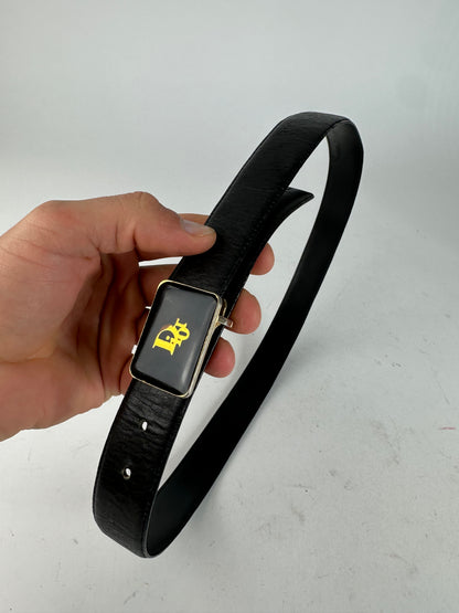 Vintage Dior Leather Belt Black 90 cm