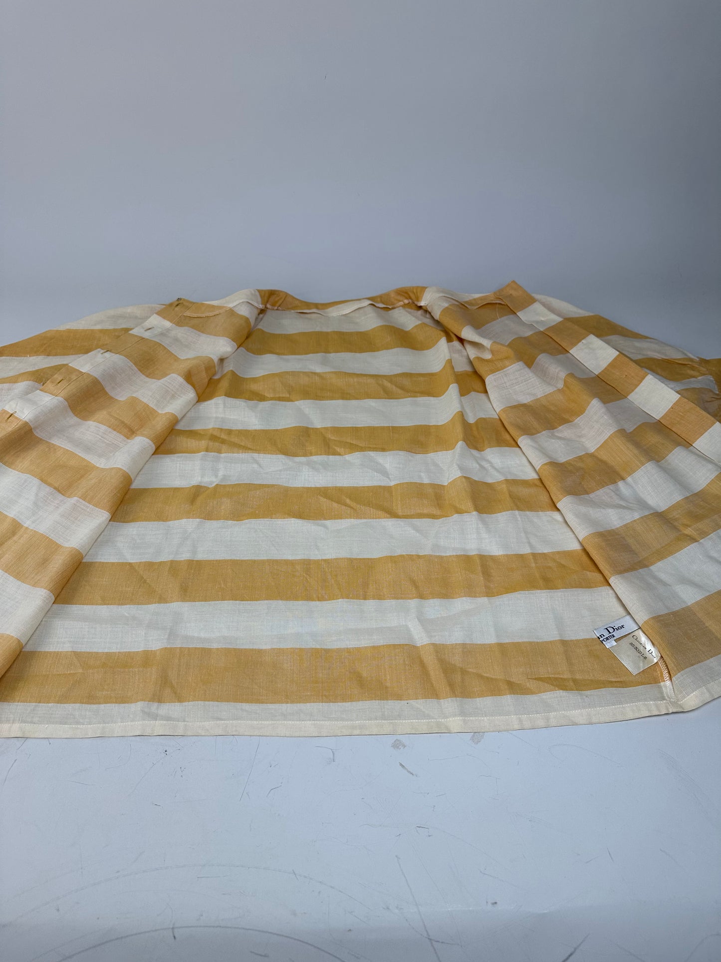 Vintage Dior Linen Twin Set Yellow Cream M