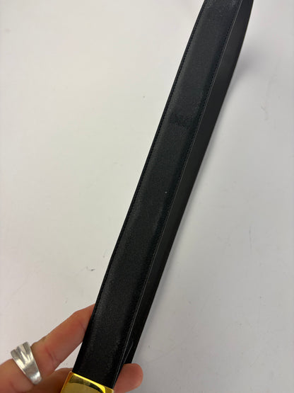 Vintage Givenchy 4G Logo Leather Belt c. Late 1980s Black Gold