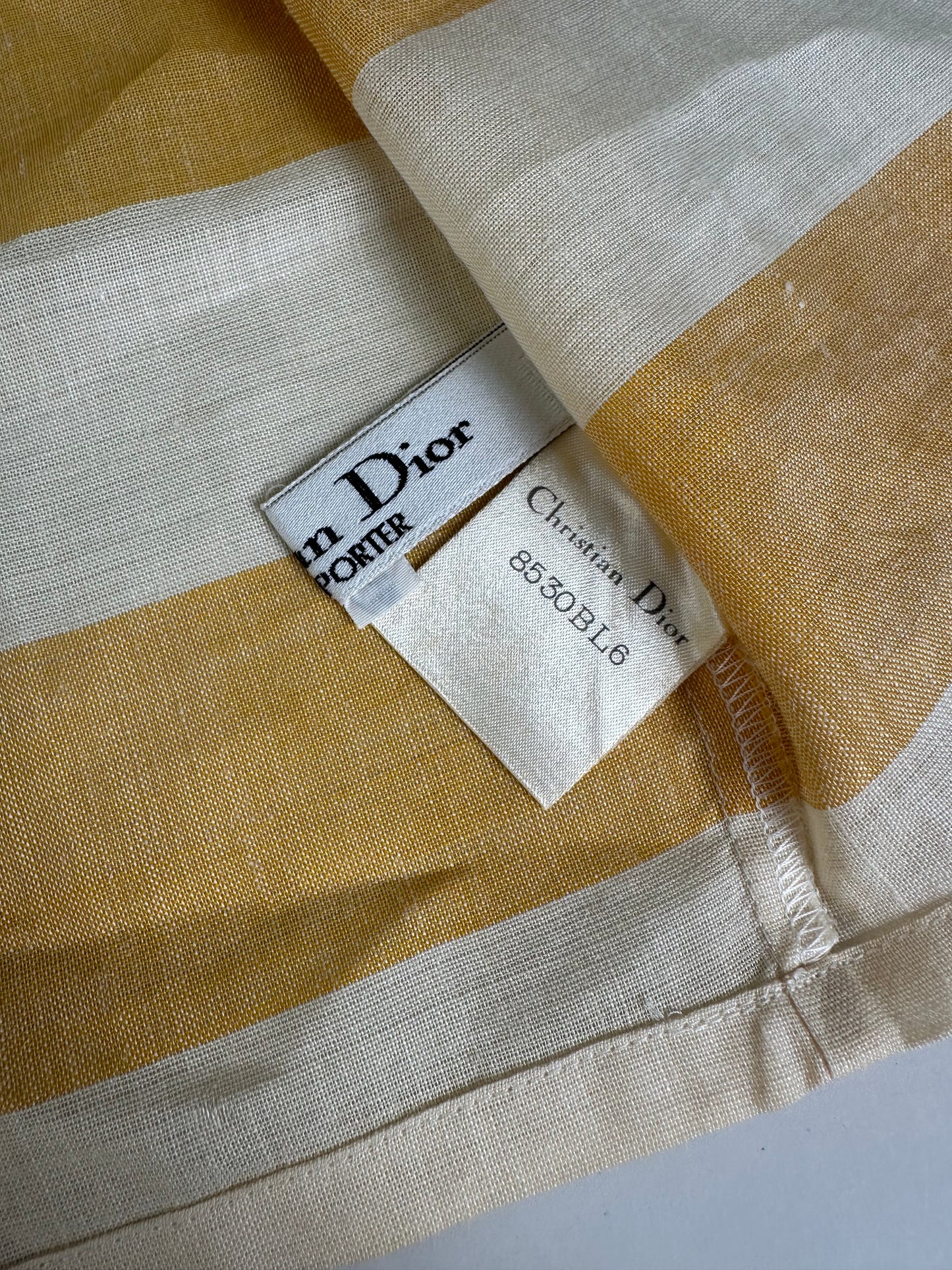 Vintage Dior Linen Twin Set Yellow Cream M