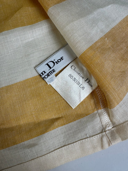 Vintage Dior Linen Twin Set Yellow Cream M