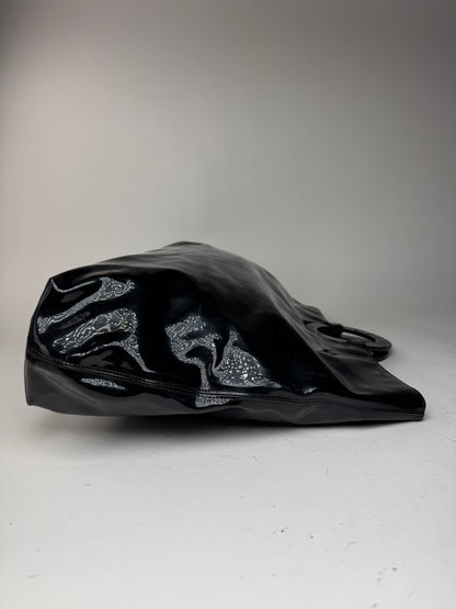 Vintage Celine Paris Patent Leather Ring Bag Black