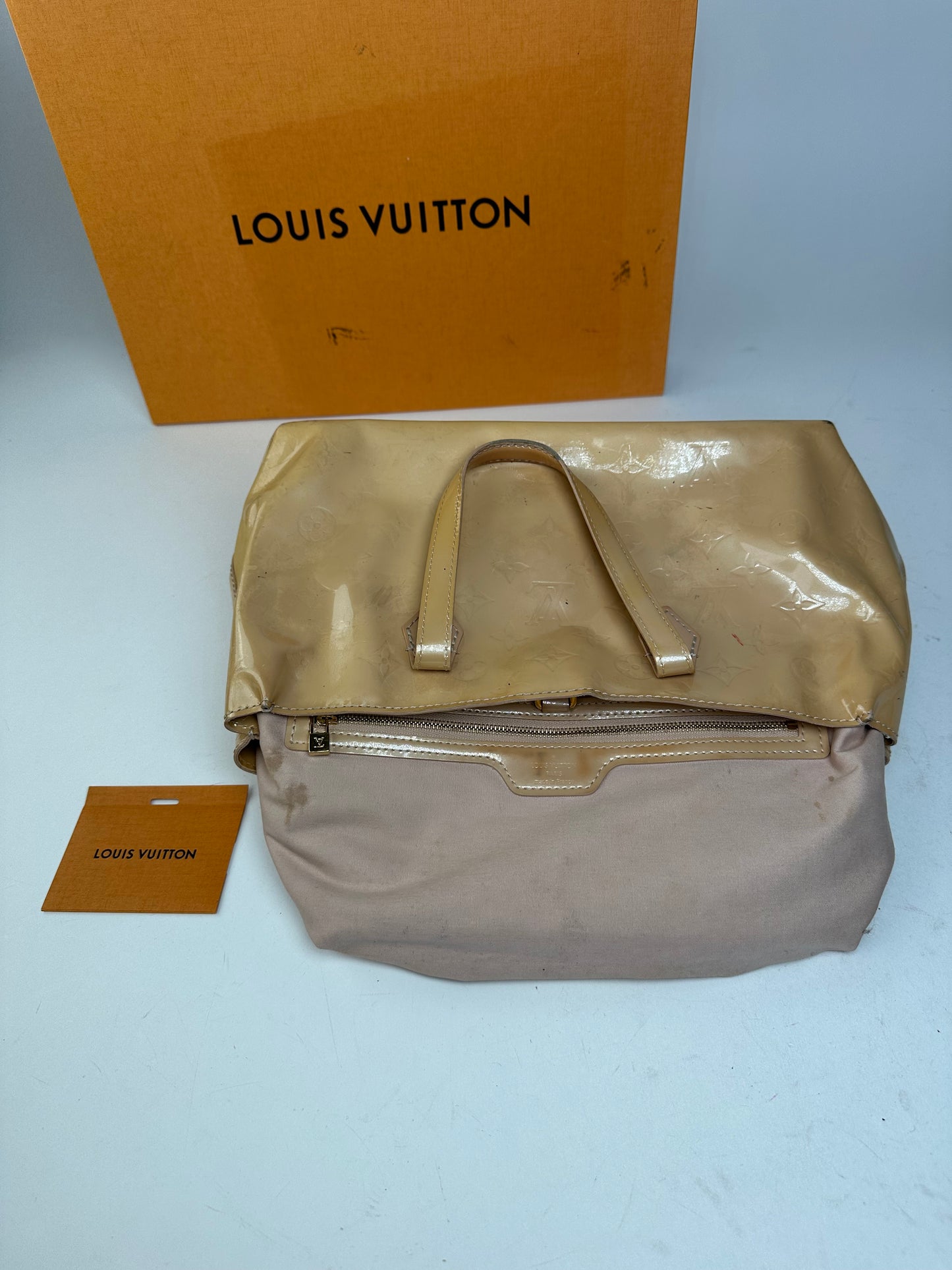 Vintage Louis Vuitton Monogram Vernis Handbag Beige
