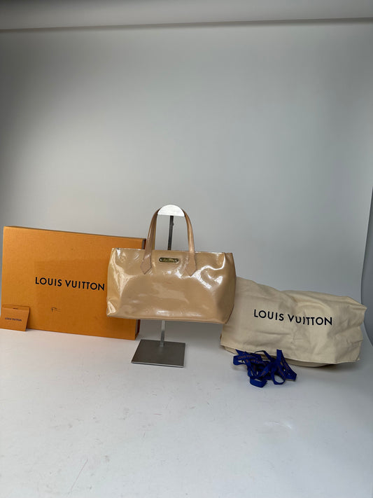 Vintage Louis Vuitton Monogram Vernis Handbag Beige