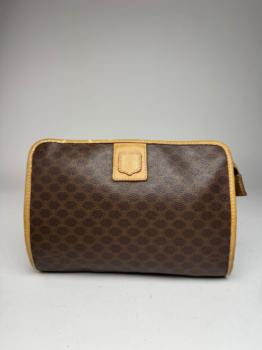 Vintage Celine Monogram Leather clutch brown