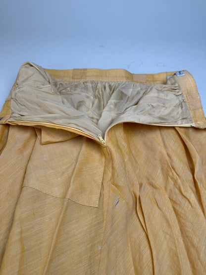 Vintage Dior Linen Twin Set Yellow Cream M